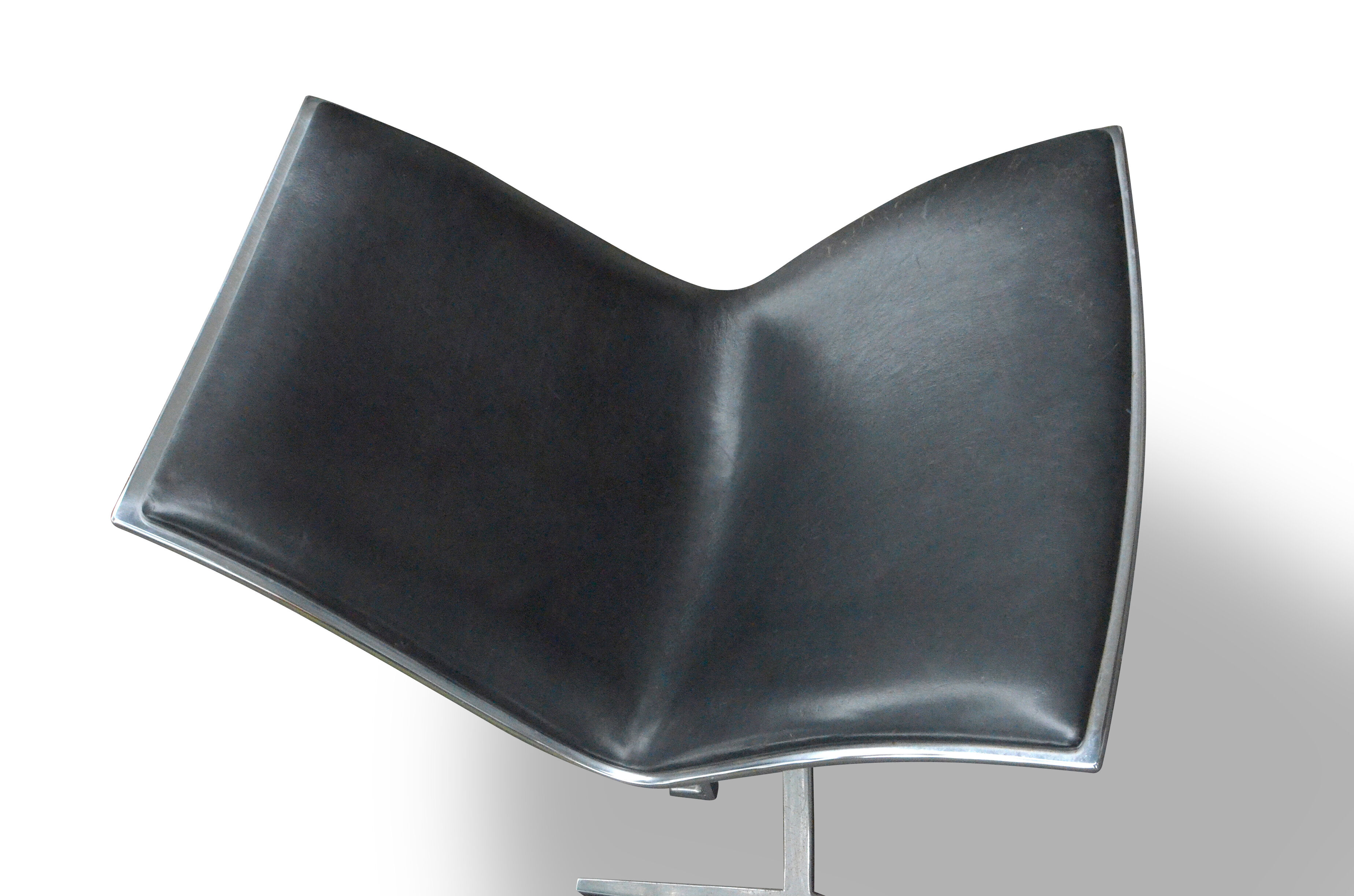Armchair "Skater" by Jorgen Kastholm for KILL black leather 1st edition