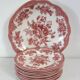 Wedgwood English dessert service iron earth pink floral