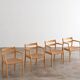 Ensemble de 4 fauteuils "Mod. 67" en chêne par Niels Moller