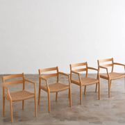 Ensemble de 4 fauteuils "Mod. 67" en chêne par Niels Moller