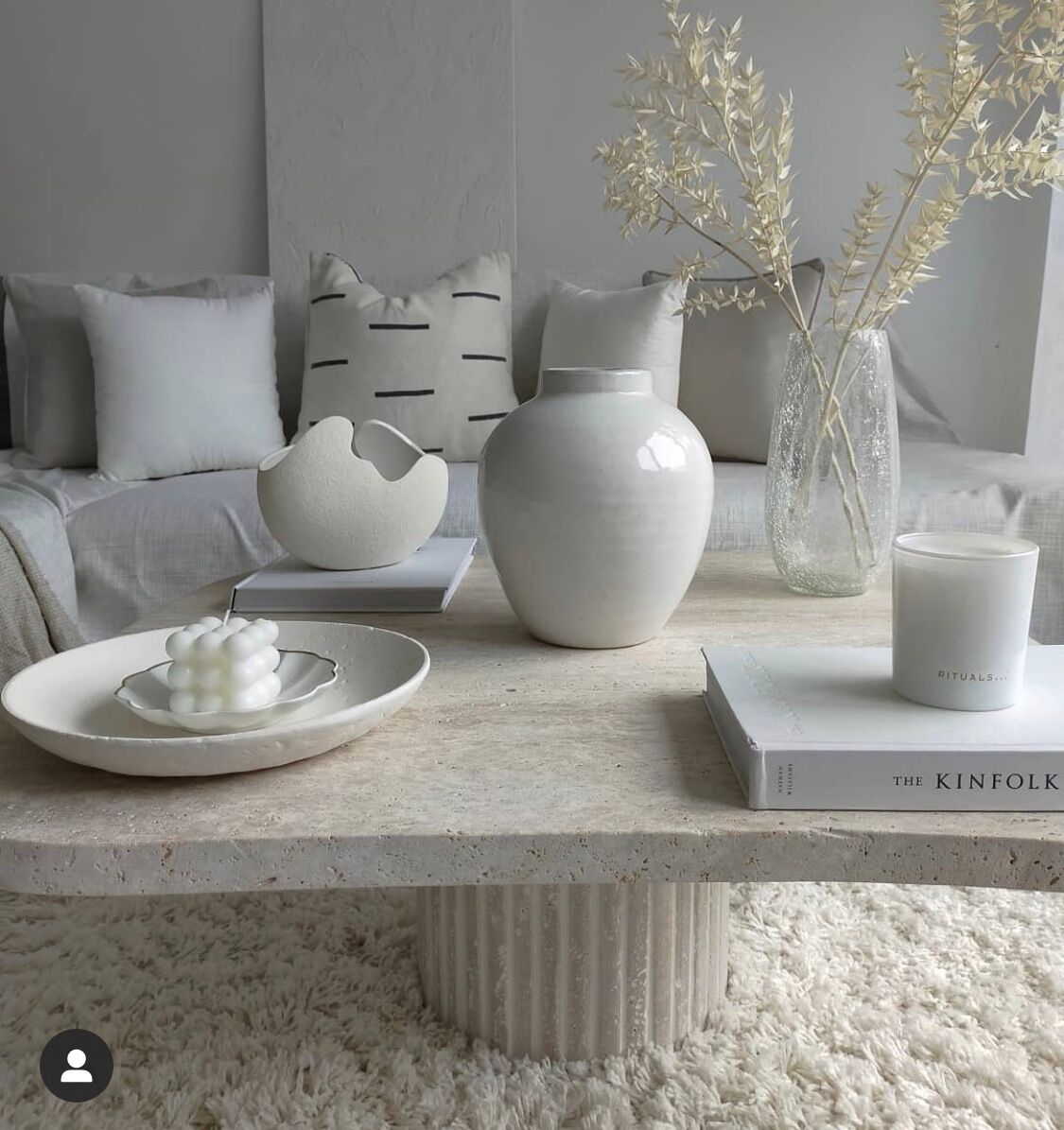 Natural Travertine irregular coffee table Athena - 90x90cm