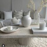 Natural Travertine irregular coffee table Athena - 90x90cm
