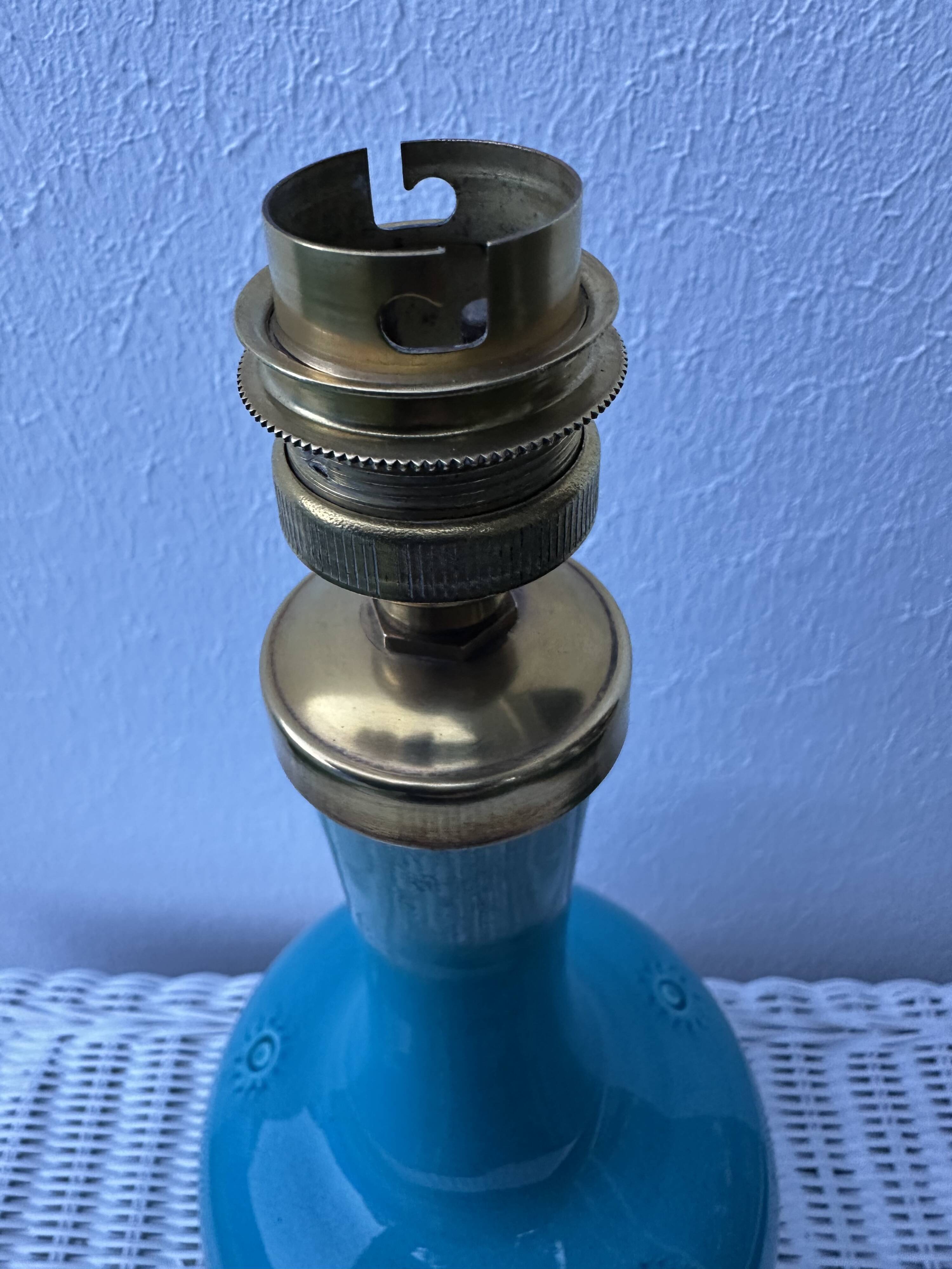 English ceramic lamp base Burmantofts Pottery England, 1880