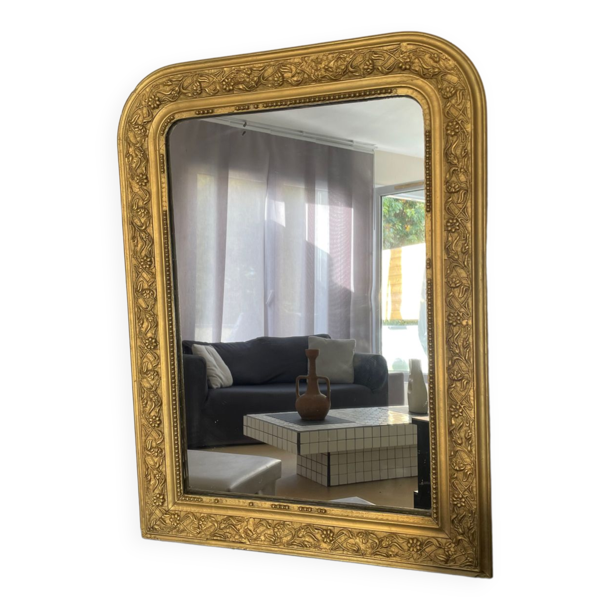 Antique Louis-Philippe carved mirror 90x65 cm