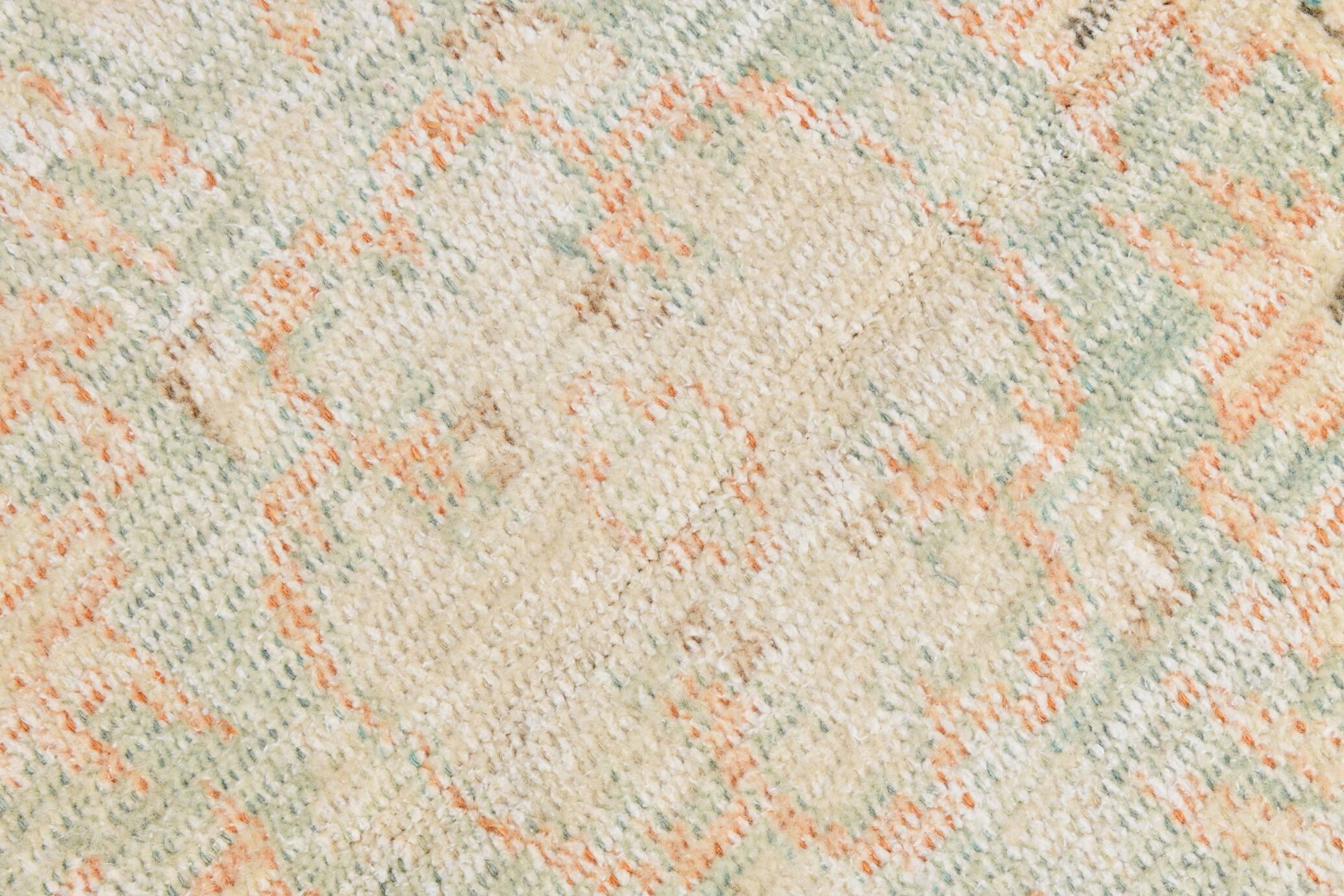 6x9 Peach Orange Antique Vintage Rug 175x293Cm SK 21471