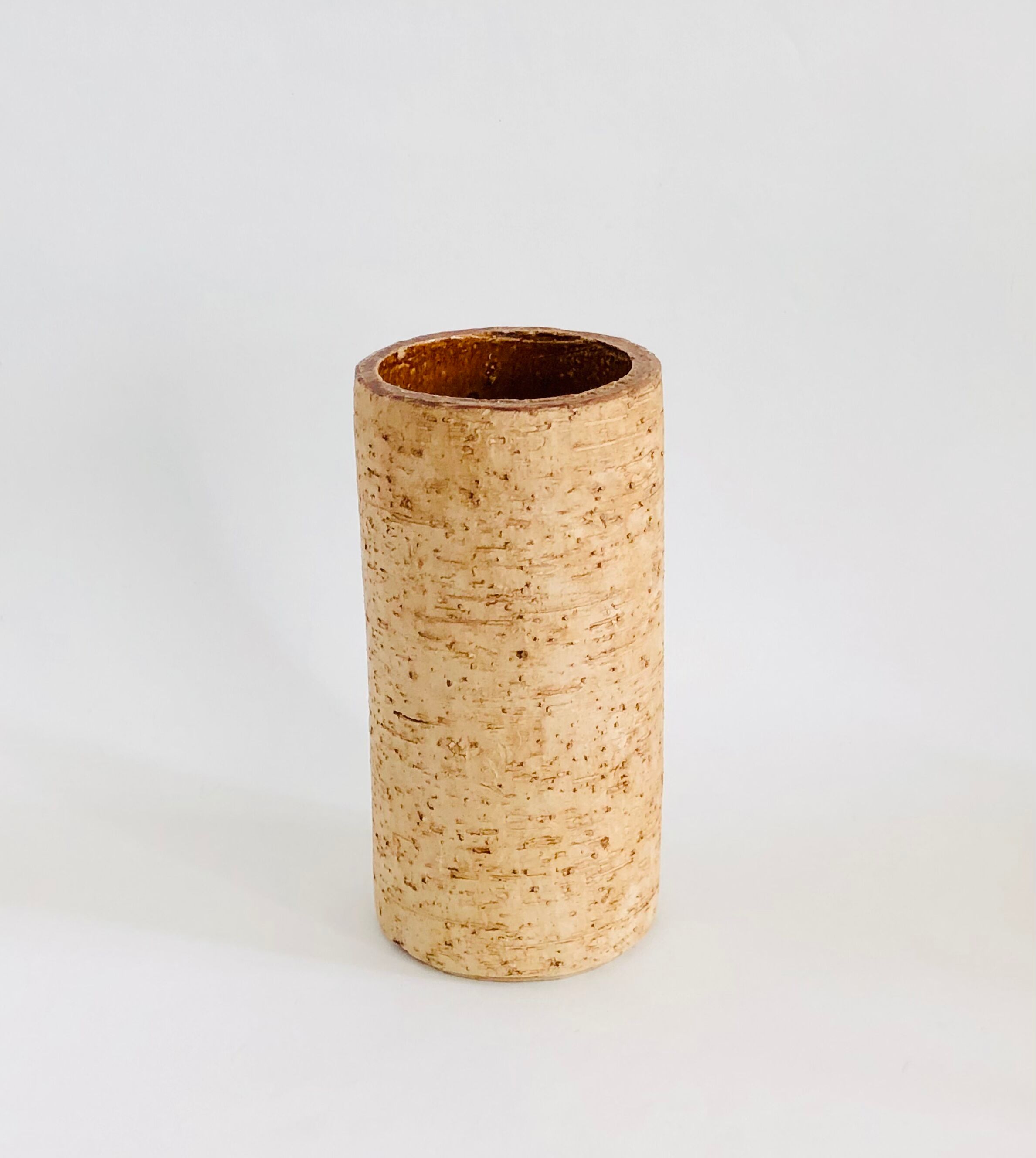 Vintage ceramic vase wood effect