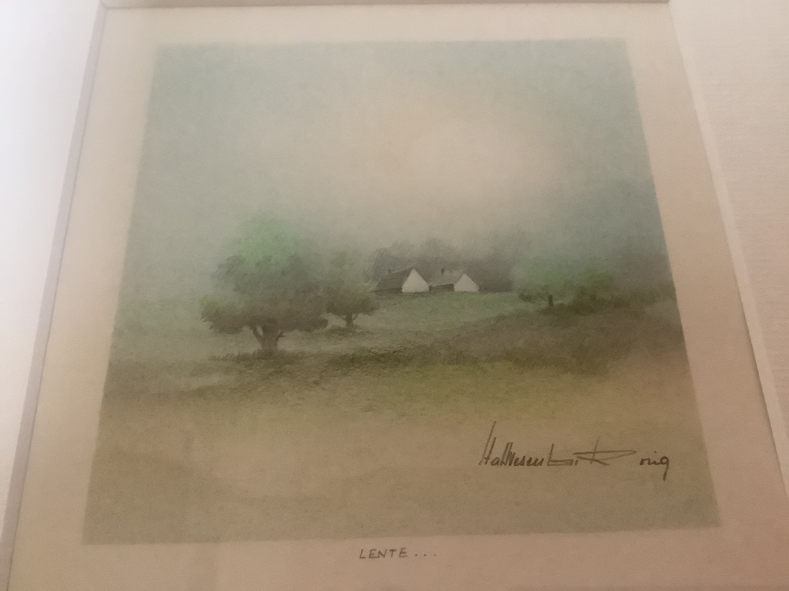 Watercolor of landscape signed