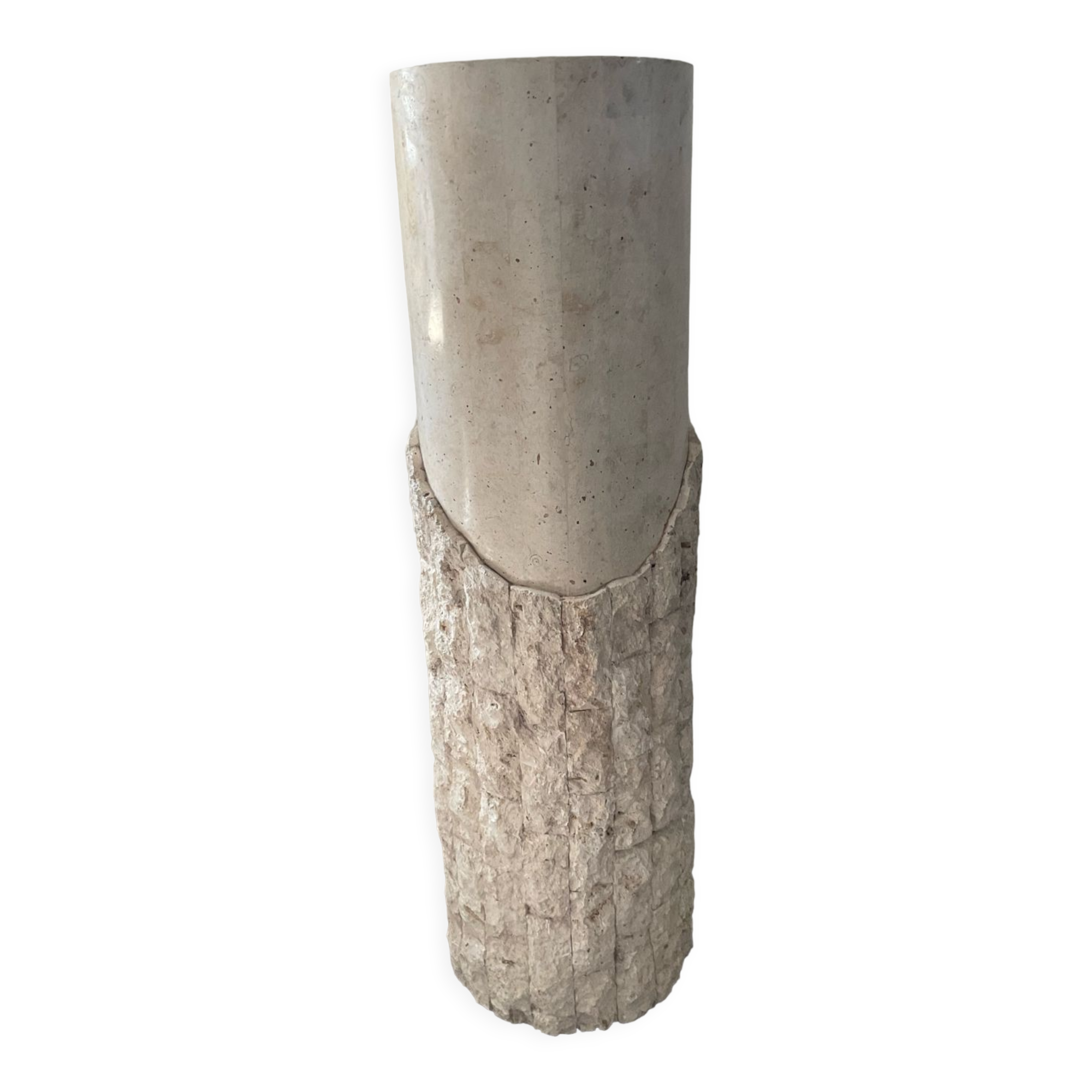 Vintage travertine column 70s-80s