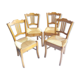 Series of 4 old mulched chairs