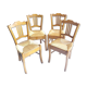Series of 4 old mulched chairs