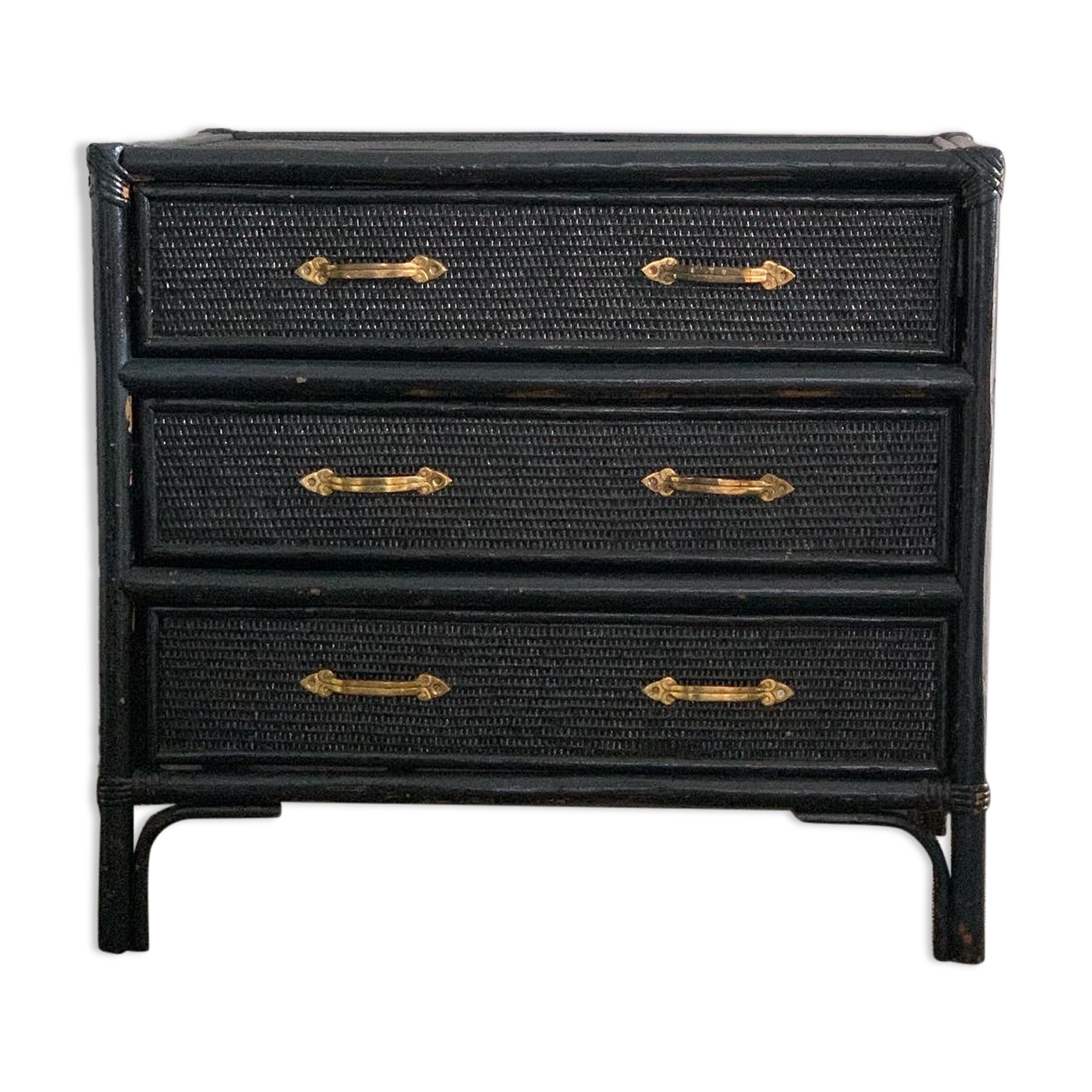 Vintage rattan chest of drawers