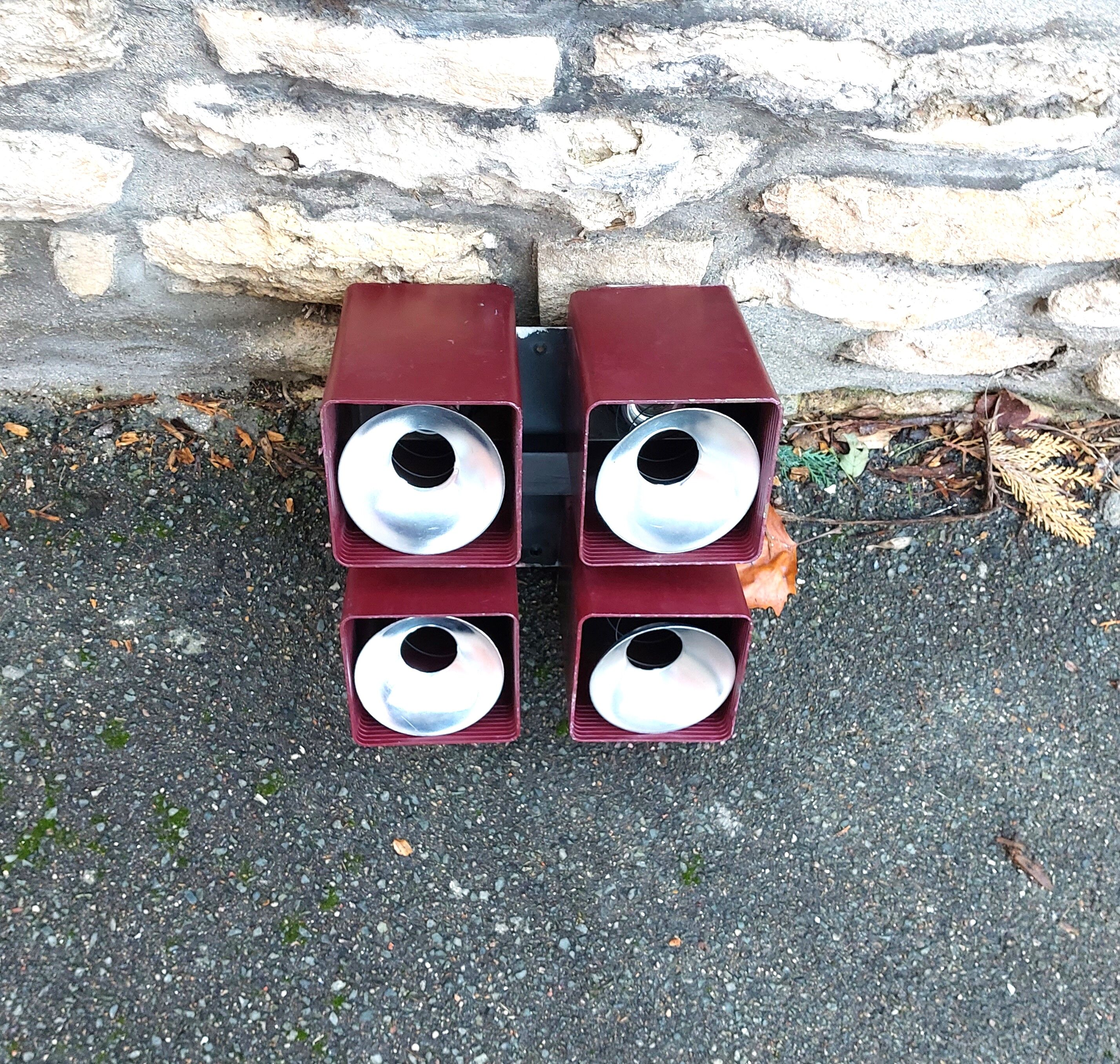 Pair of ceiling lights RAAK model Viervoud 1970's Vintage
