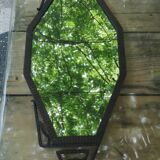 Art deco mirror, haze and wrought iron