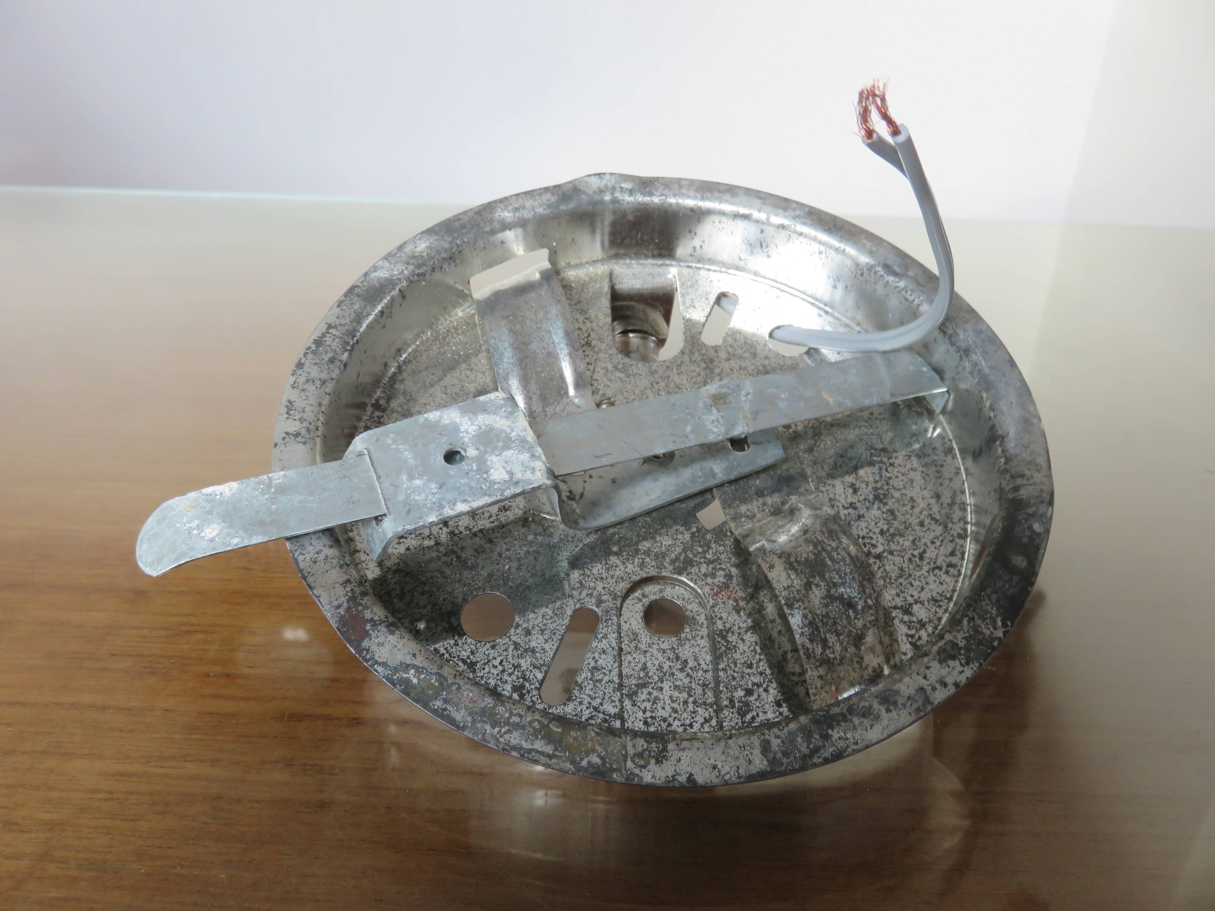 Half sphere ceiling light in opaline, made in Italy 1970