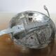 Half sphere ceiling light in opaline, made in Italy 1970