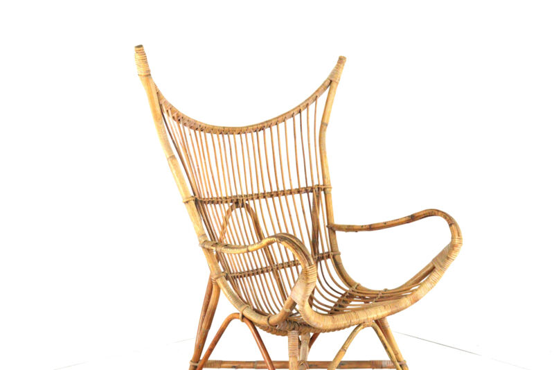 Rattan Armchair XL - mid century modern - japandi - very rare model
