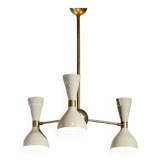 Brass Chandelier Sputnik Light - Vintage Italian Chandelier with 3 Arms