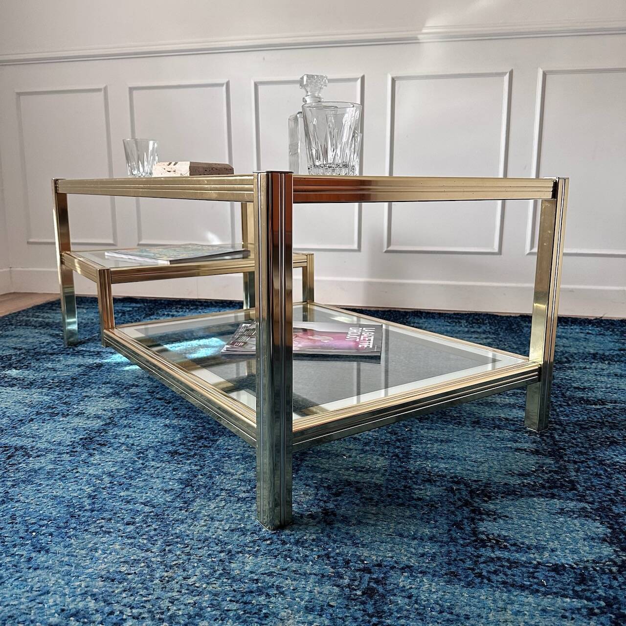 Vintage gold and silver coffee table