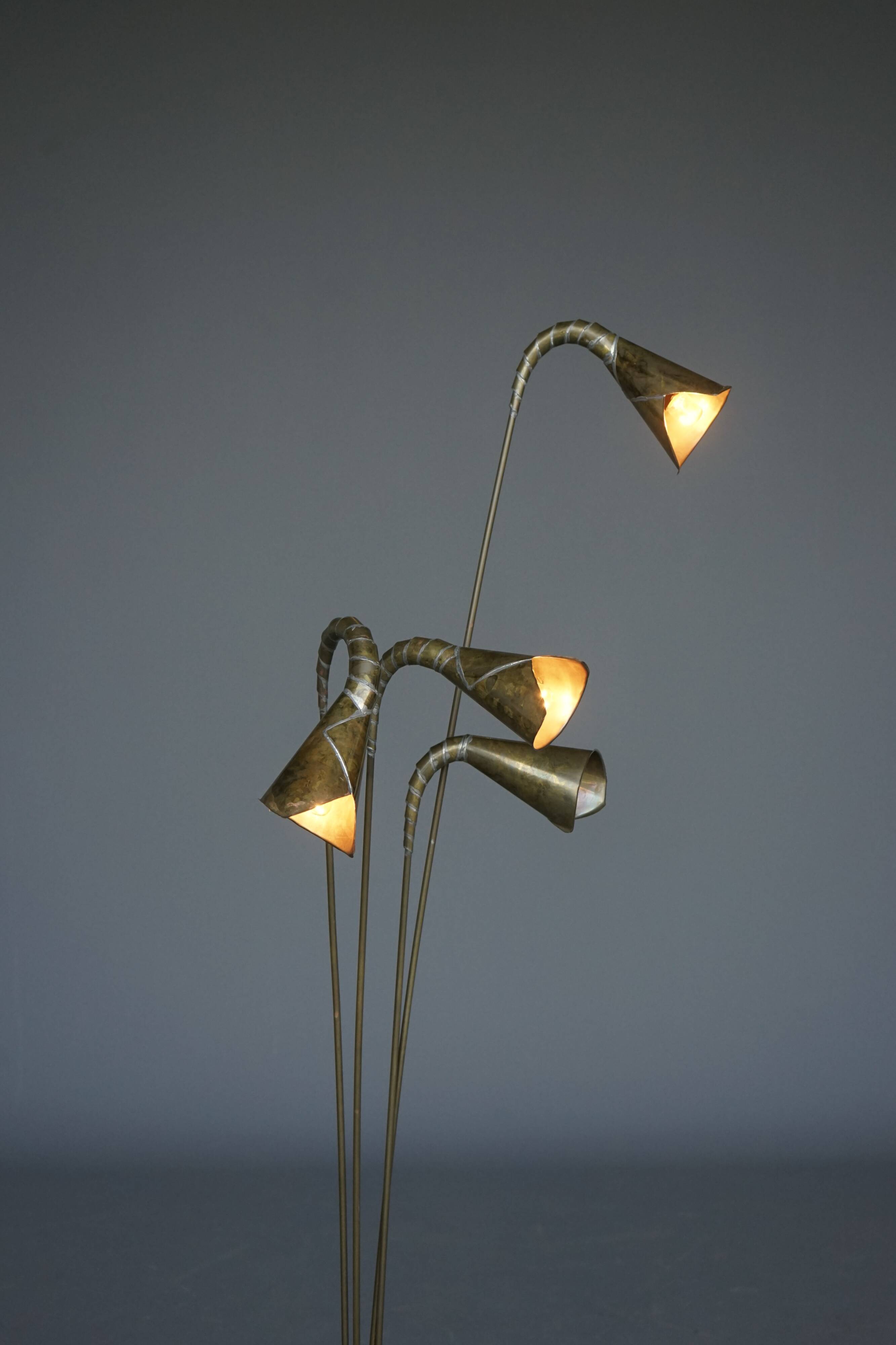 1990s artisanal Brutalist Postmodern Belgium floor Lamp