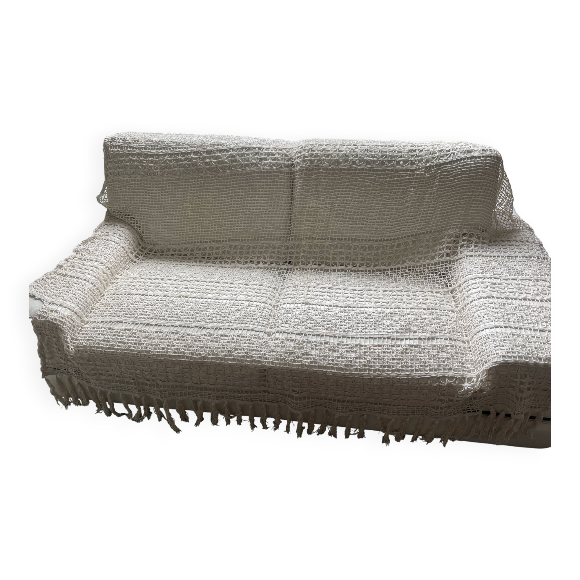 Bedside rug - throw in old cotton thread