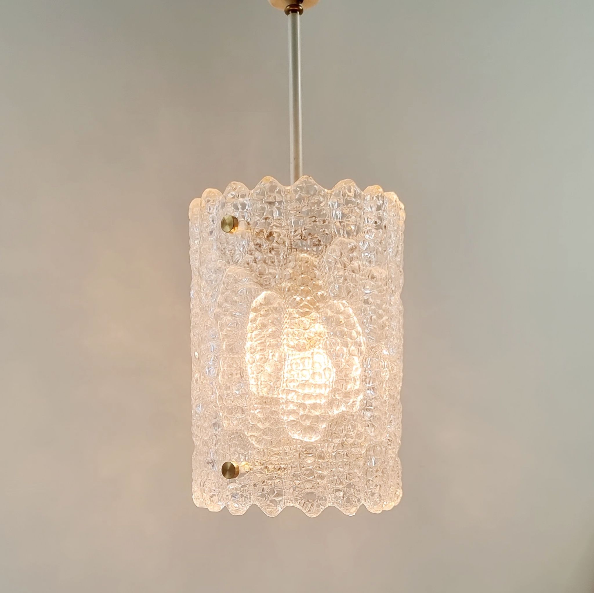 Scandinavian Brass & Glass Ceiling Light by Carl Fagerlund for Lyfa & Orrefors, 1960s