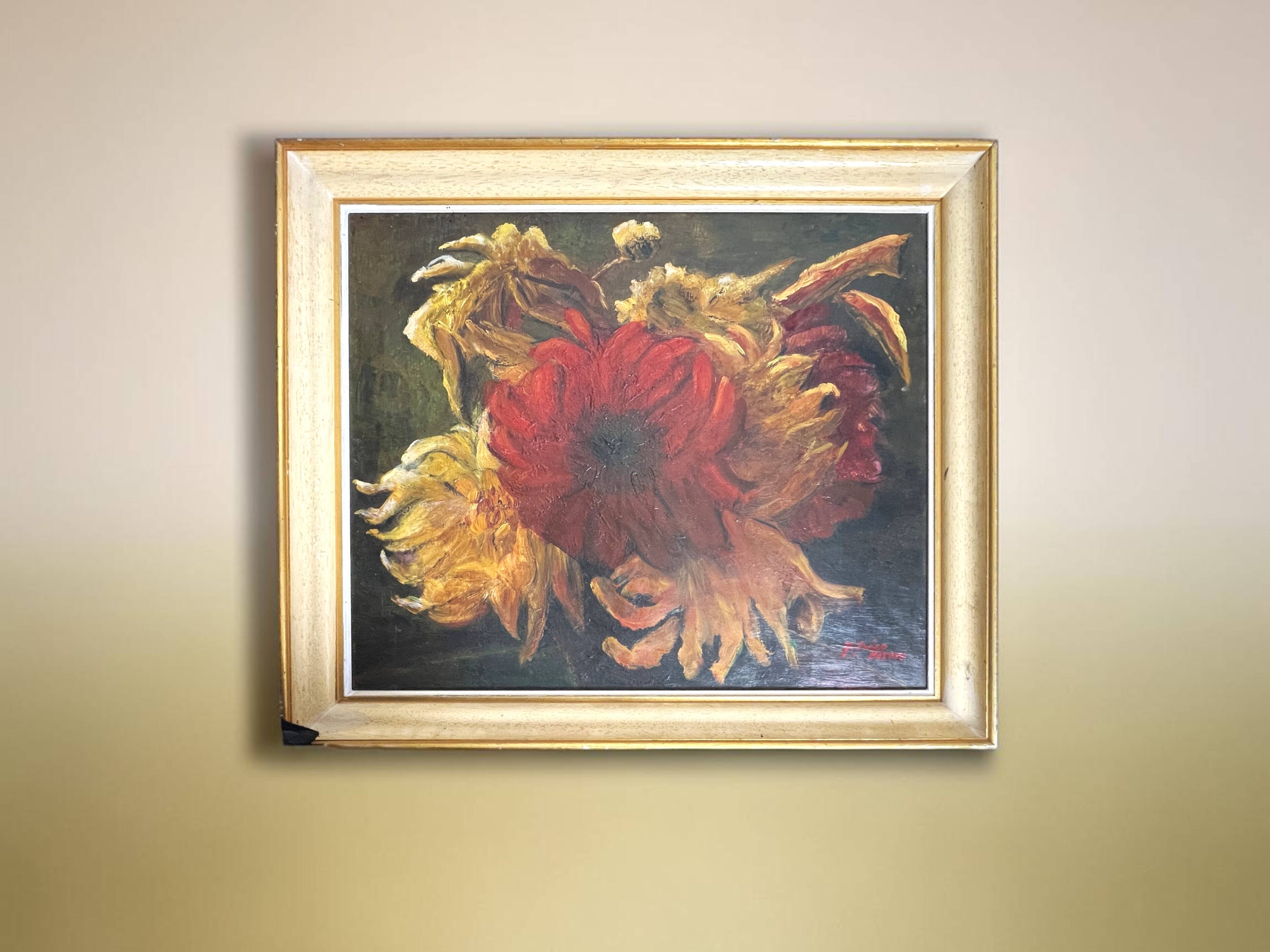 Greco, oil on canvas still life signed 20th century