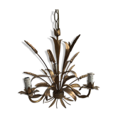 Lustre ancien épis de blé  metal doré années 70
