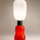 Carlo Nason for Mazzega – Large red Murano glass lamp and opal.