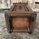 Bedside night table 19th century wood row of beads + black marble top #a637