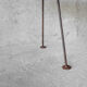Stool with minimalist wood and metal slats