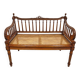 Banc sculpté à la main style Louis XVI avec siège en cannage tissé