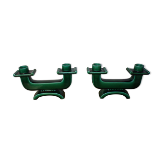 Pair of ceramic candle holders