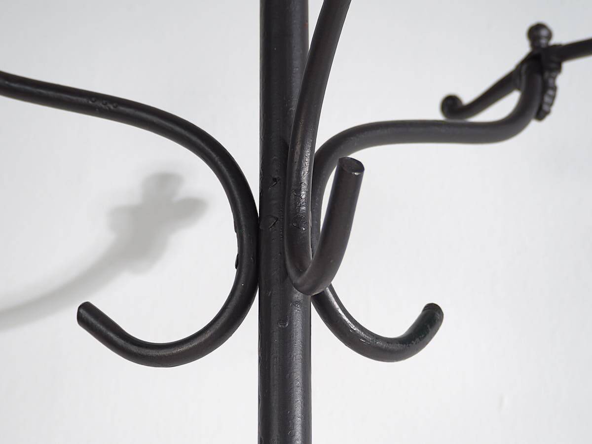 Antique wrought iron coat rack with umbrella stand (c.1920)