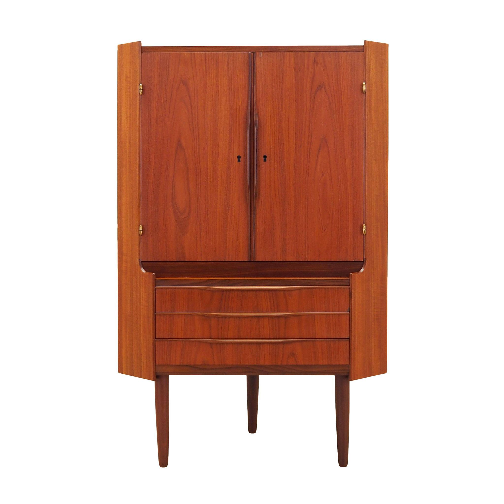 Cabinet d'angle en teck, design danois, années 1970, production : Danemark