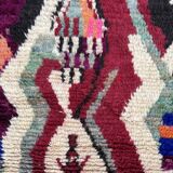 Berber Boujad multicolored wool hallway rug 70x360 cm