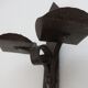 Series of 3 brutalist double wall candle holders in wrought iron beaten 40 years 50