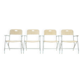 4 Mid-Century Tossa Wicker Folding Garden Chairs by Hilbrant, Italy, 1960s