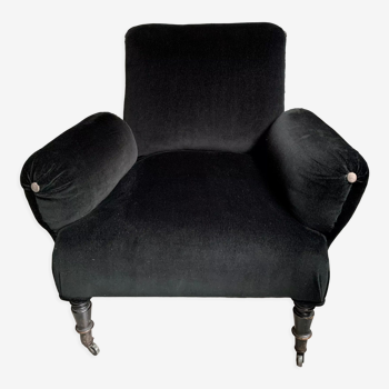 Black velvet armchair Napoleon III