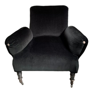 fauteuil en velours noir