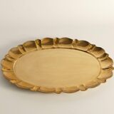 Hollywood Regency Large Oval Brass Tray by Firma Lars Holmström, Sweden 1940's