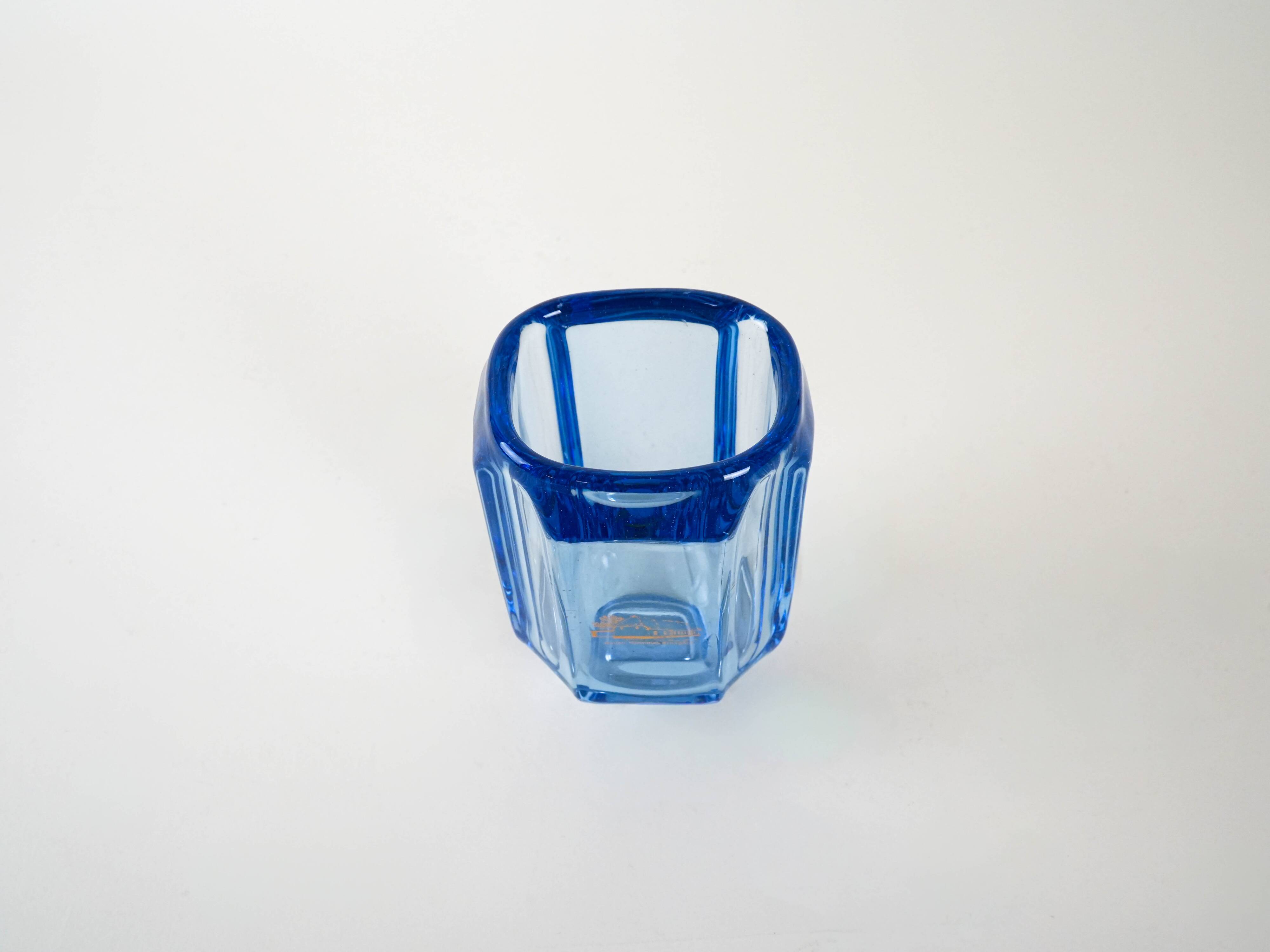 Blue glass vase, Danish design, 1960s, made in Denmark