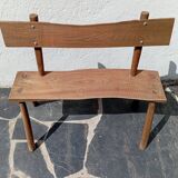 Small brutalist children's bench in elm and oak