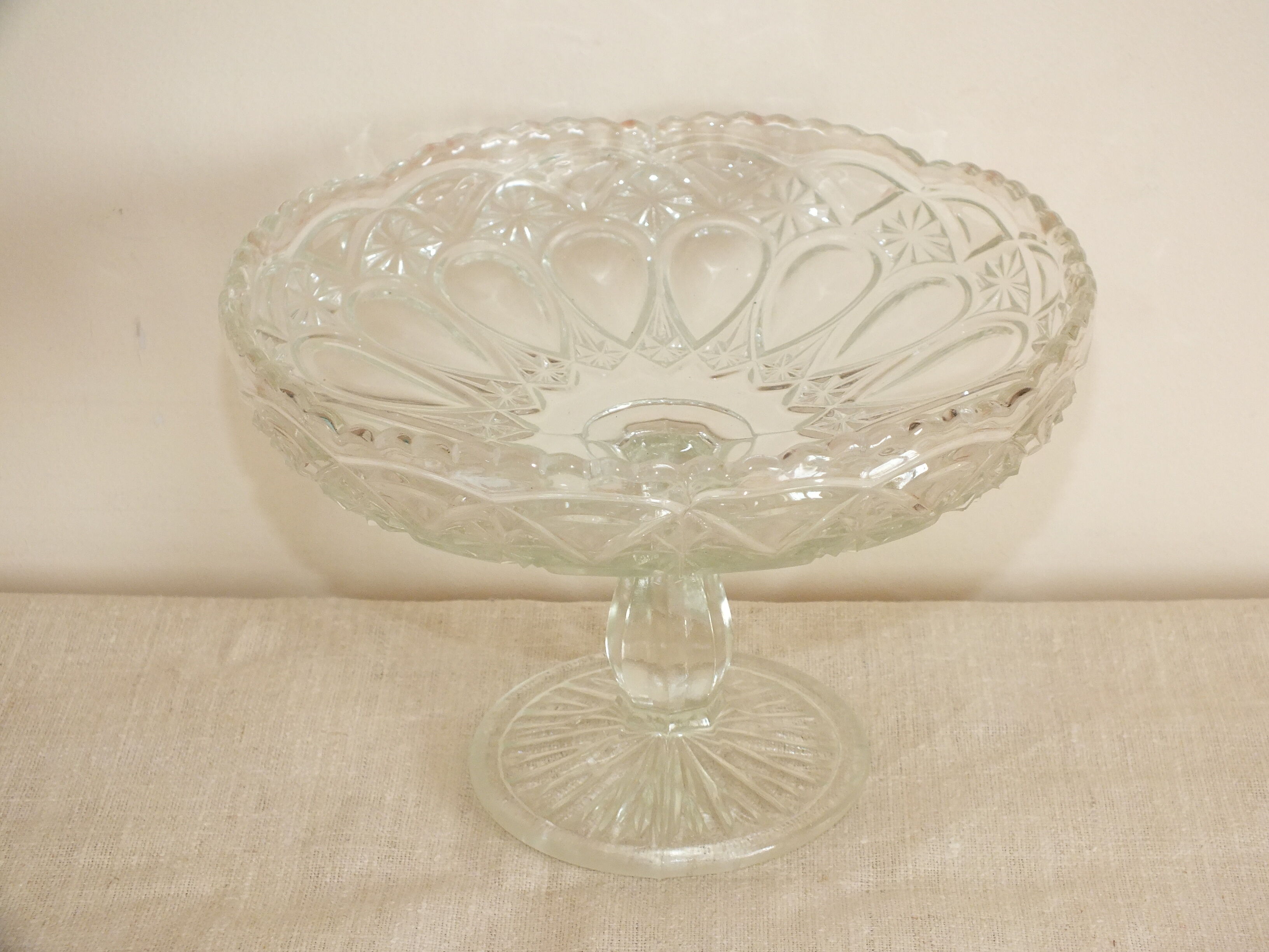 Moulded glass fruit display cup 40s