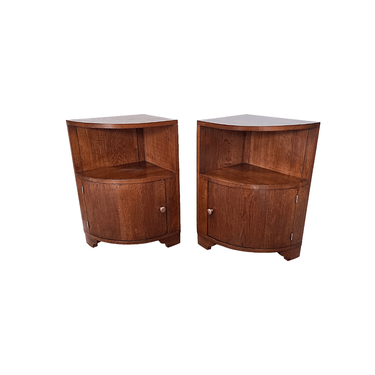 French Art Deco Oak Bedside Tables, 1920/30s