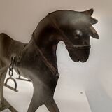 Black metal rocking horse decoration