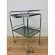 1970 chrome and smoked glass service, professional furniture, industrial style