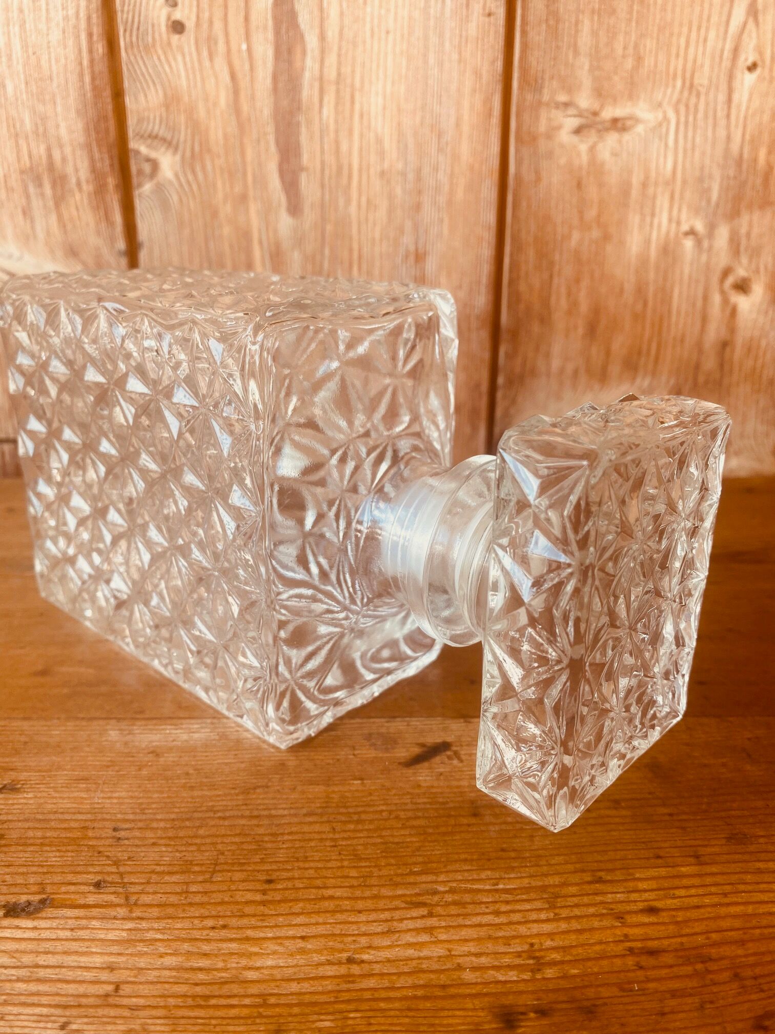Vintage rectangular whisky decanter 70s