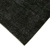 Hand-knotted persian overdyed 1970s 291 cm x 400 cm black wool carpet