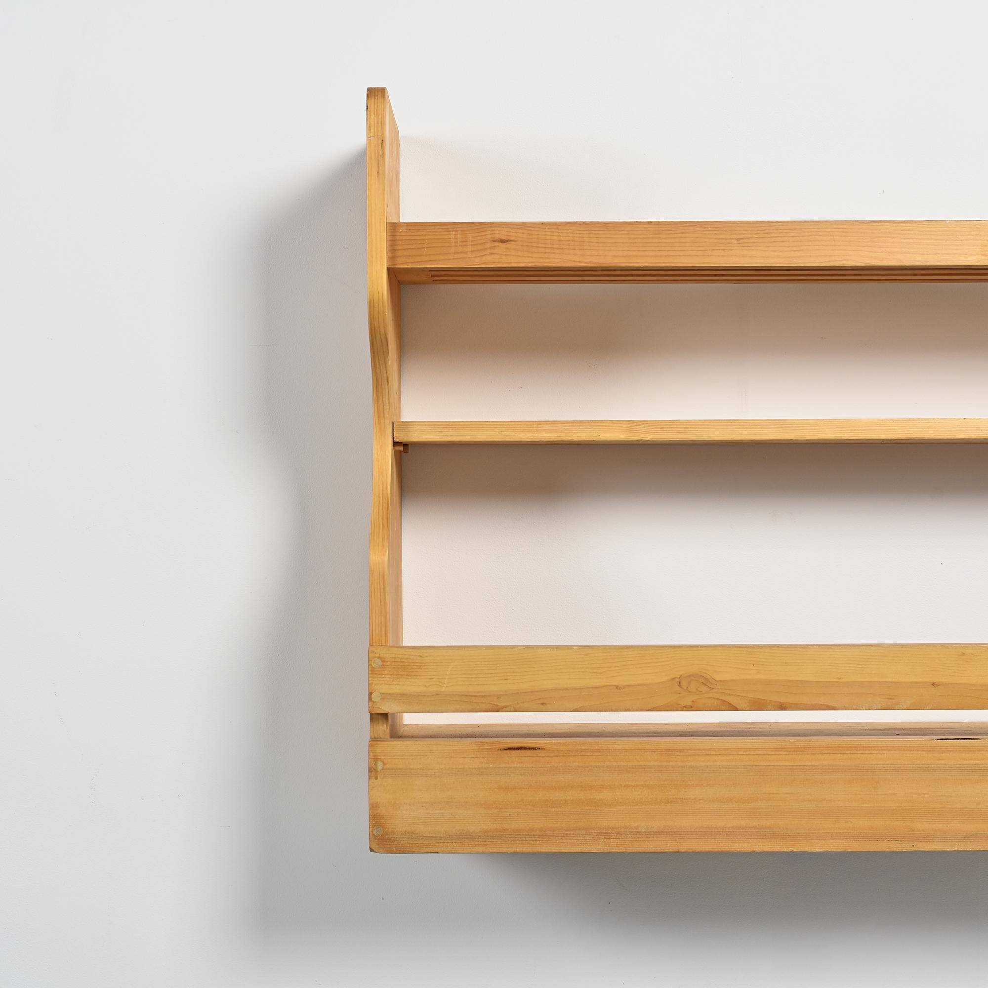 Pine wall-mounted sideboard, Les Arcs 1800, circa 1970