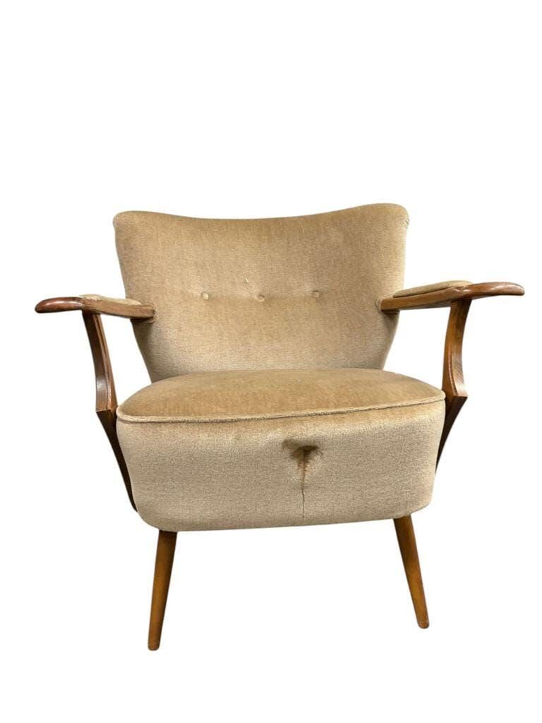 Vintage beige cocktail armchair / armchair / single armchair with armrests